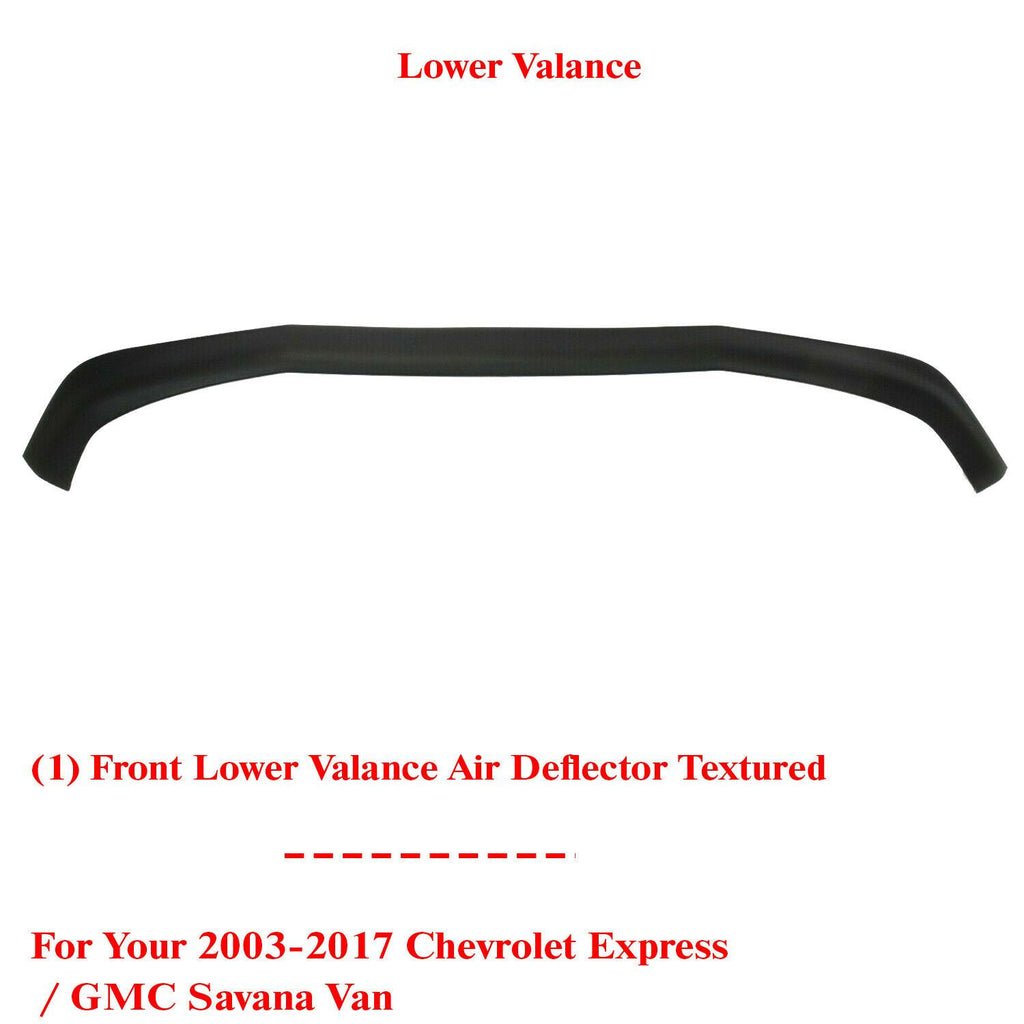 Front Valance Air Deflector Textured For 2003-17 Chevy Express / GMC Savana  Van