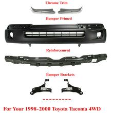 Load image into Gallery viewer, Front Bumper Primed + Trim End Bracket Kit For 1998-2000 Toyota Tacoma 6 Pcs