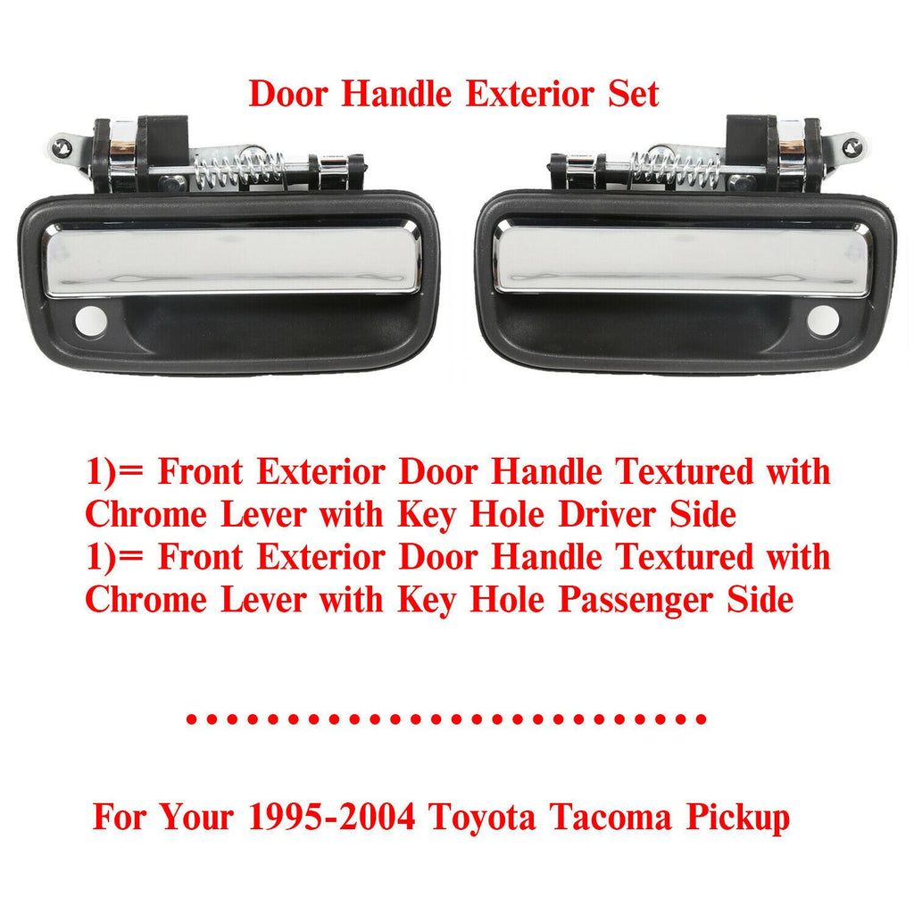 Front Exterior Door Handle Left & Right Pair Set For 1995-04 Toyota Tacoma Truck