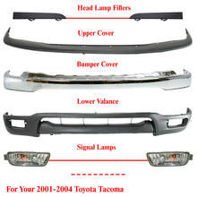 Load image into Gallery viewer, Front Chrome Bumper Kit With Fog Lights For 2001-2004 Toyota Tacoma