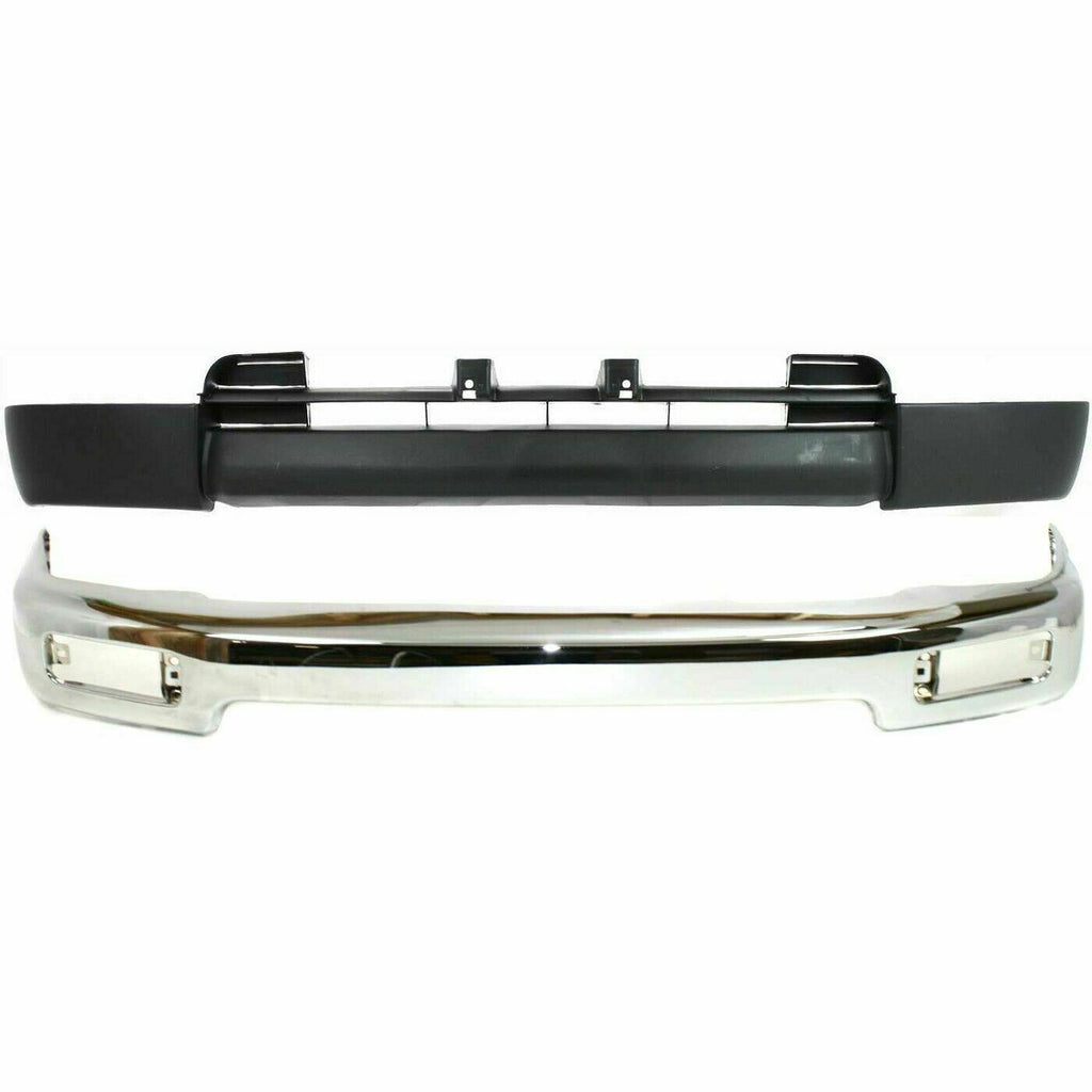 Front Bumper Chrome Steel + Lower Valance For 1996-1998 Toyota 4Runner Base SR5