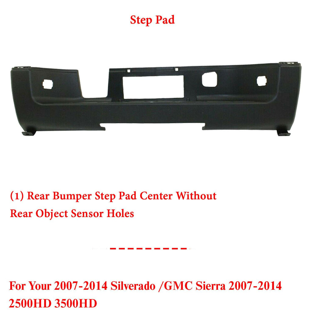 Rear Bumper Step Pad For 2007-2013 Silverado & Sierra 1500 / 07-14 2500HD 3500