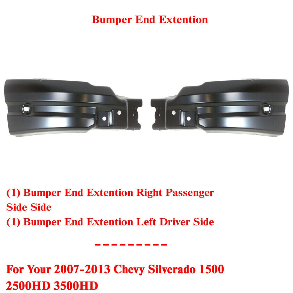 Front Bumper End Extensions Set For 2007-2013 Chevy Silverado 1500