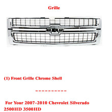 Load image into Gallery viewer, Front Grille Chrome Shell Primed Insert For 2007-2010 Silverado 2500HD 3500