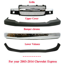 Load image into Gallery viewer, Front Bumper Chrome + Grille + Upper + lower For 2003-2014 Chevrolet Express