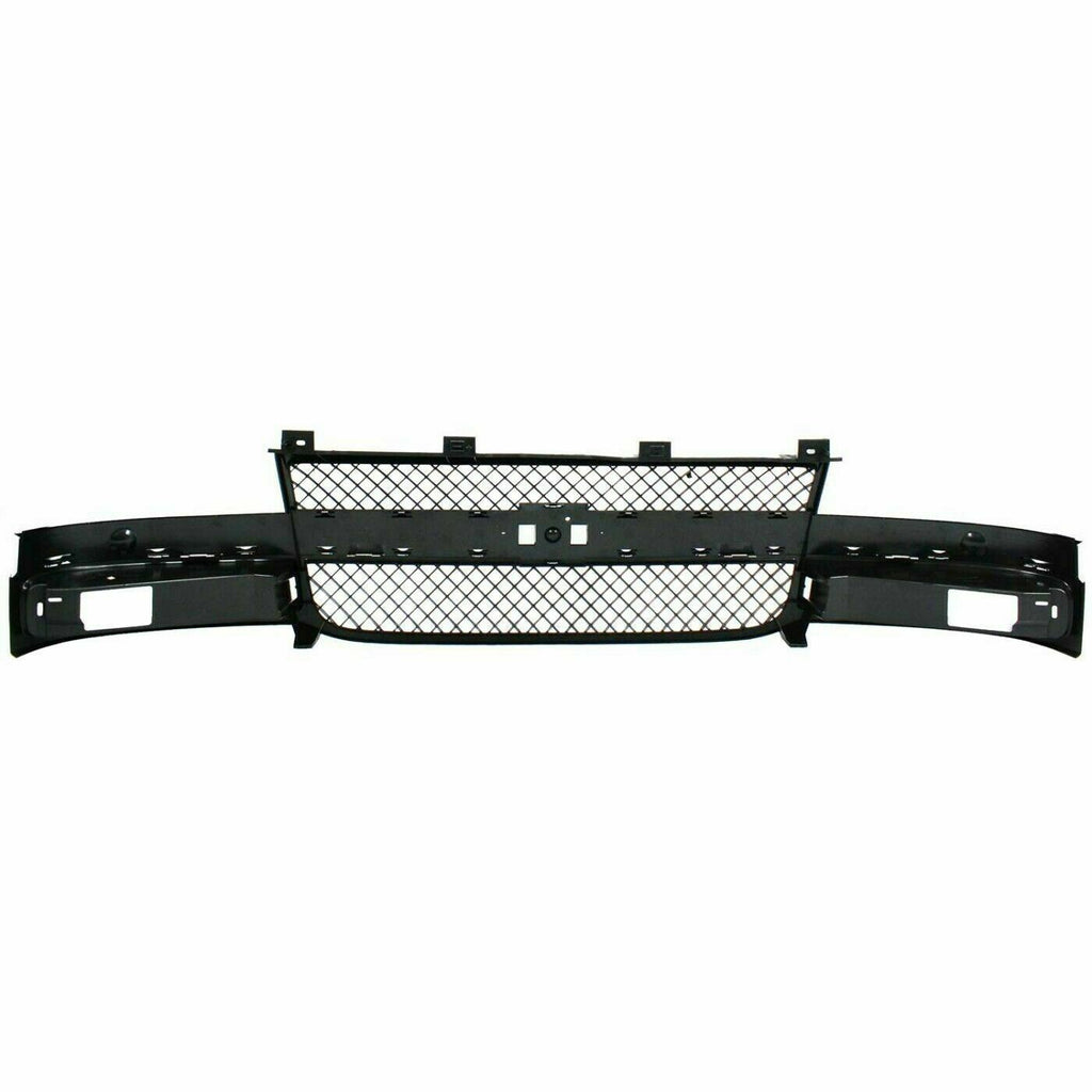 Front Bumper Chrome + Grille + Upper + lower For 2003-2014 Chevrolet Express