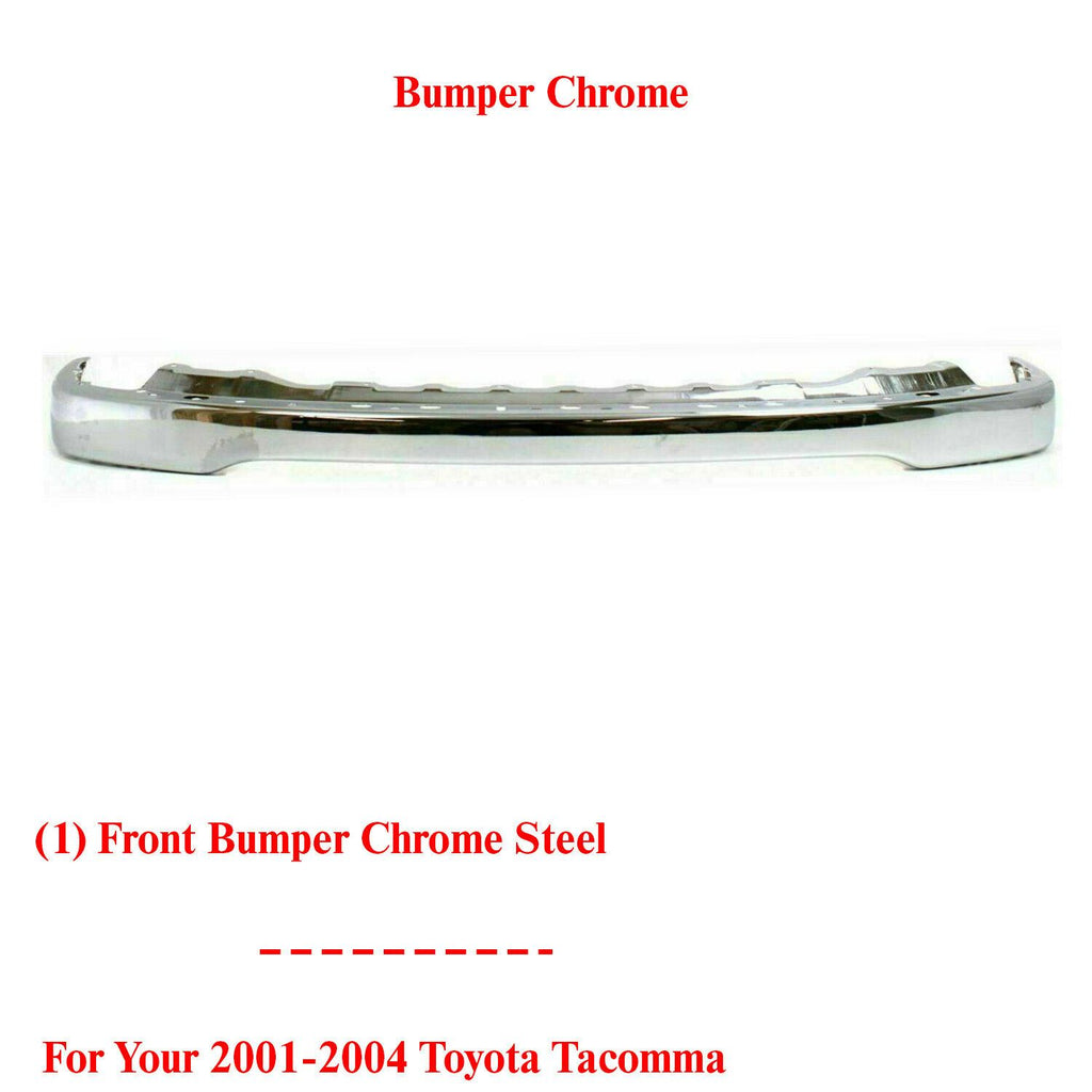 Front Bumper Chrome Face Bar Steel For 2001-2004 Toyota Tacoma