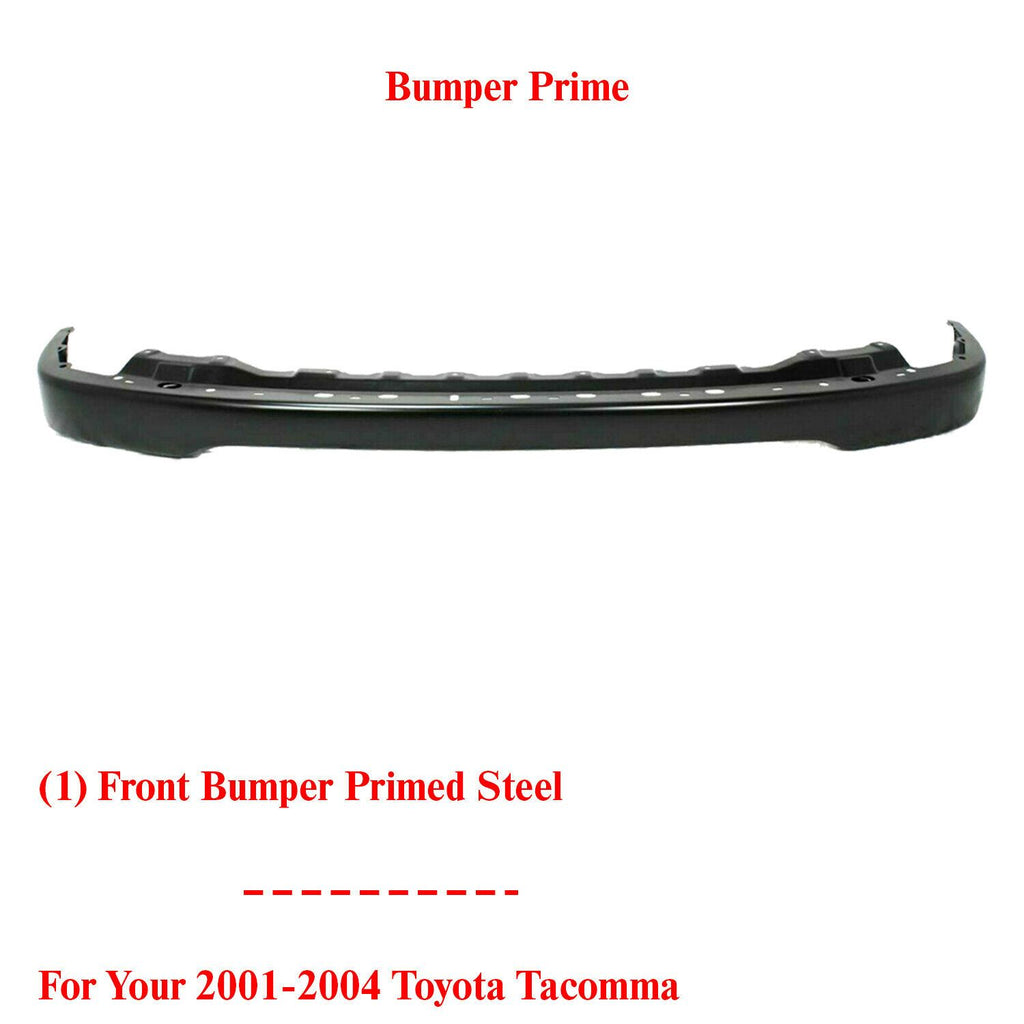 Front Bumper Primed Steel Face Bar Upper Cover for 2001 + 2004 Toyota Tacoma