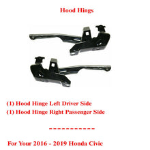 Load image into Gallery viewer, Hood Hinge Left Driver &amp; Right Passenger Side For 2016-2021 Honda Civic Coupe / Hatchback / Sedan