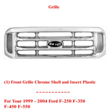 Load image into Gallery viewer, Front Chrome Grille Shell &amp; Insert For 1999 - 2004 Ford F-250 F-350 F-450 F-550