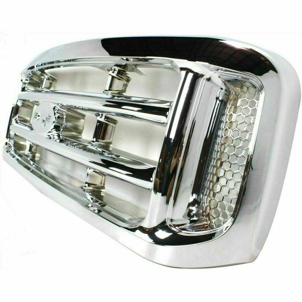 Front Chrome Grille Shell & Insert For 1999 - 2004 Ford F-250 F-350 F-450 F-550