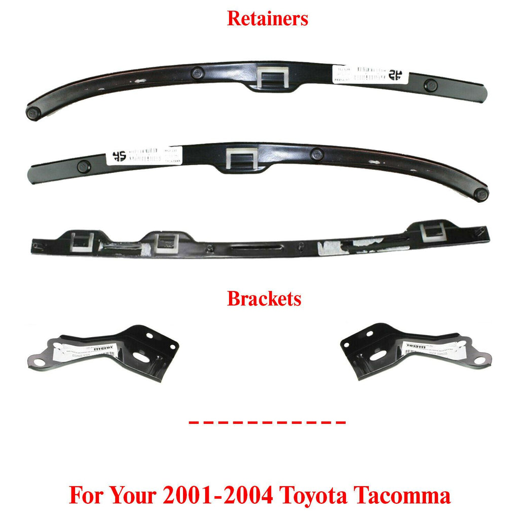 Front Bumper Retainers + Bracket Set For 2001-2004 Toyota Tacoma