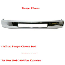 Load image into Gallery viewer, Front Bumper Face Bar Chrome Steel For 2008-2016 Ford Econoline