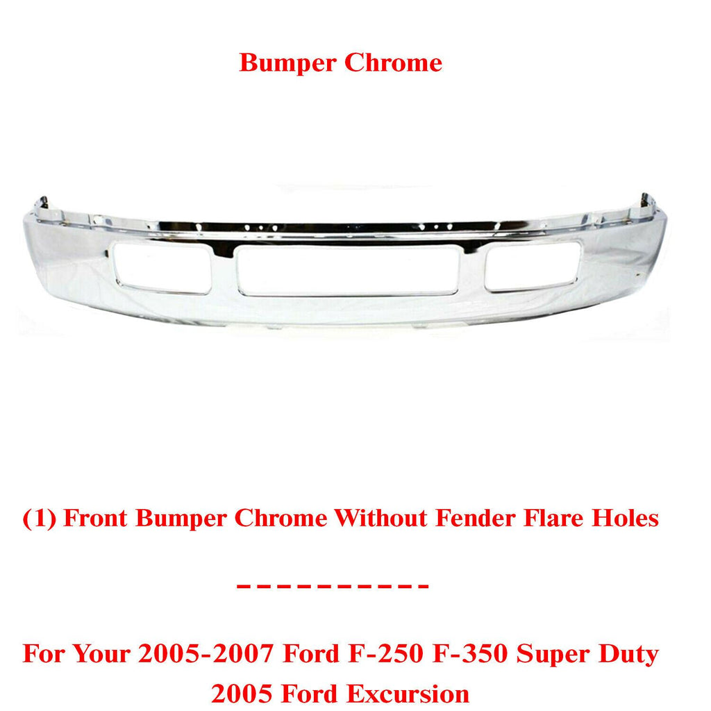 Front Bumper Chrome Steel For 05-07 Ford F-250 F-350 Super Duty 2005 Ford EXC