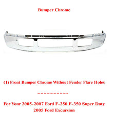 Load image into Gallery viewer, Front Bumper Chrome Steel For 05-07 Ford F-250 F-350 Super Duty 2005 Ford EXC