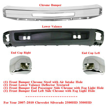 Load image into Gallery viewer, Front Bumper Chrome+Valance+End Caps For 2007-2010 Chevy Silverado 2500HD 3500