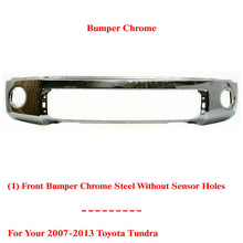 Load image into Gallery viewer, Front Chrome Bumper Steel W/o parking sensor holes For 2007-2013 Toyota Tundra
