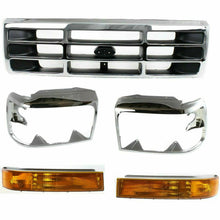 Load image into Gallery viewer, Front Chrome Grille + Headlight Doors + Signal Lamps For 1999-1997 Ford F-Series