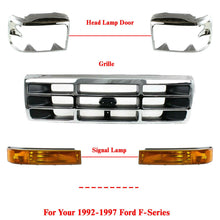 Load image into Gallery viewer, Front Chrome Grille + Headlight Doors + Signal Lamps For 1999-1997 Ford F-Series