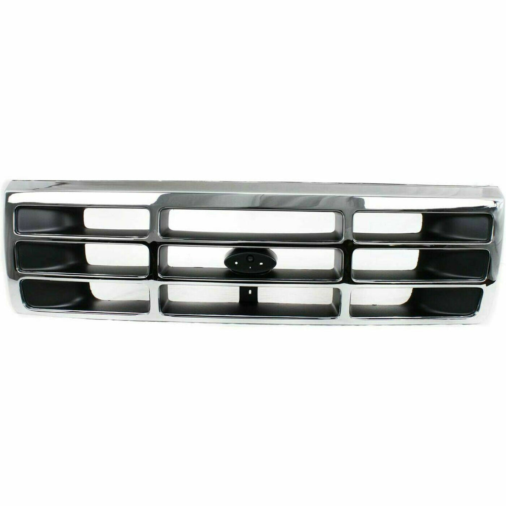 Front Chrome Grille + Headlight Doors + Signal Lamps For 1999-1997 Ford F-Series