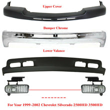 Load image into Gallery viewer, Front Bumper+Upper Cap+Valance +Fog lights For 2001-2002 Silverado 2500HD 3500HD