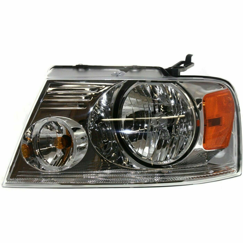 Front Headlamps With Chrome Trim Driver & Passenger Sid For 2004-2008 Ford F-150