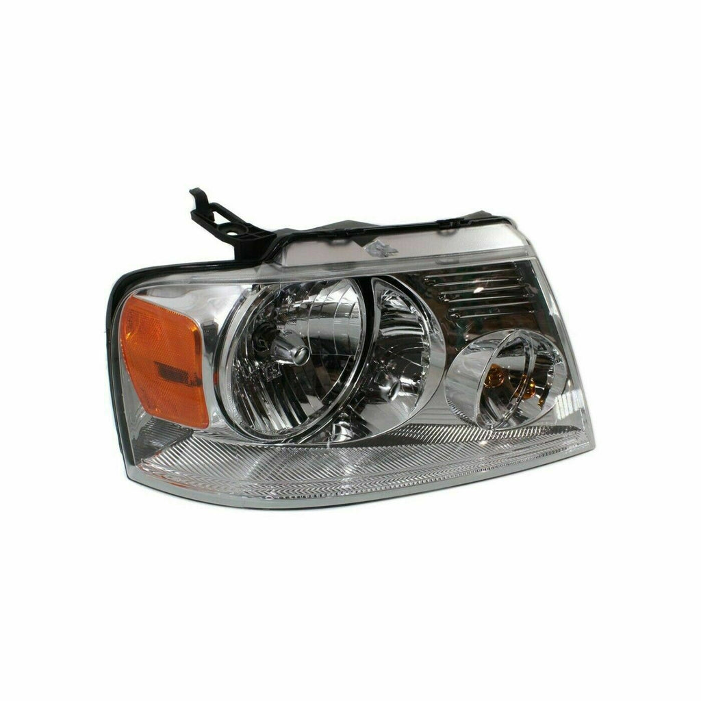 Front Headlamps With Chrome Trim Driver & Passenger Sid For 2004-2008 Ford F-150