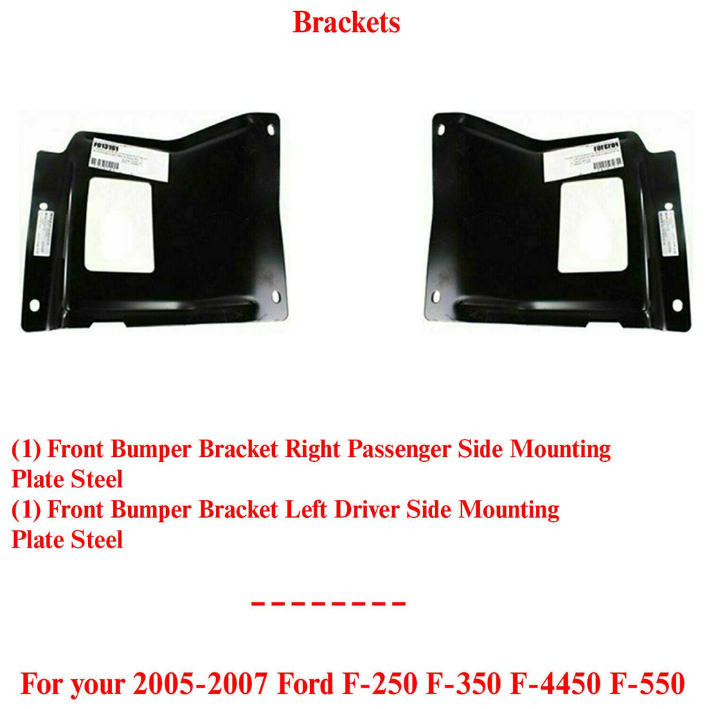 Front Bumper Mounting Plate Brackets Set For 2005-07 Ford F-250 F-350 Super Duty