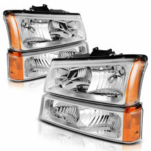 Load image into Gallery viewer, Front Headlamps + Signal Lamps For 2003-2006 Chevrolet Silverado / Avalanche