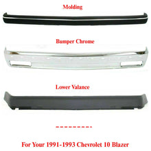 Load image into Gallery viewer, Front Chrome Bumper + Strip Molding + Valance For 91-93 Chevy S10 Pickup/ Blazer