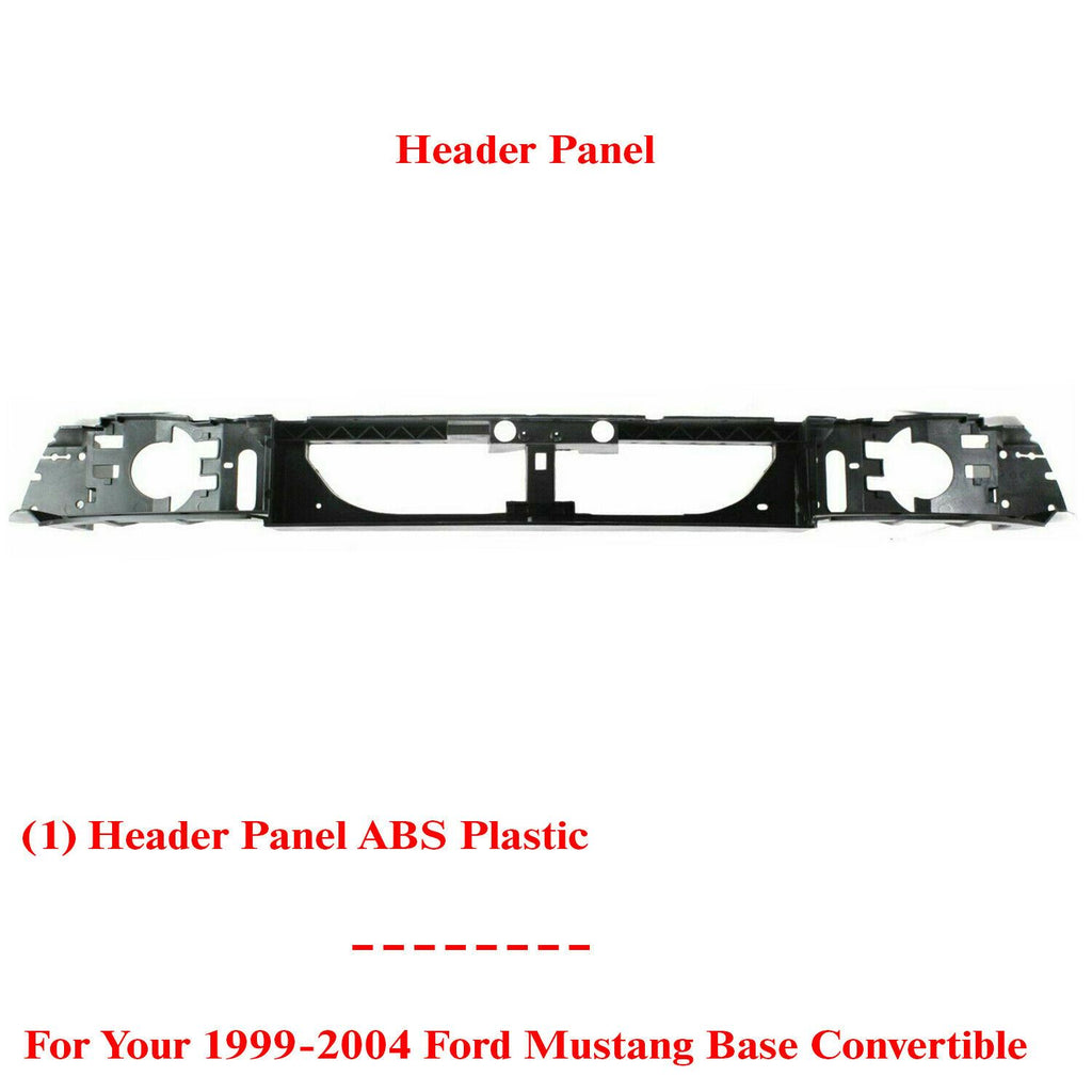 Front Bumper Header Panel ABS For 1999-2004 Ford Mustang Base Convertible