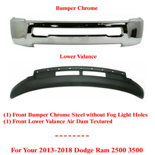 Load image into Gallery viewer, Front Chrome Bumper + Lower Valance Textured For 2013-2018 Dodge Ram 2500 3500