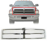 Front Grille Chrome Shell & Insert For 1994-2002 Dodge Ram 1500 2500 3500