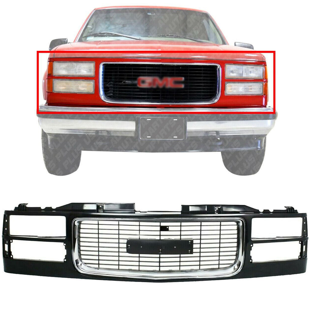 Front Grille Chrome For 1994-2000 GMC C/K Series / 1994-1999 GMC Yukon