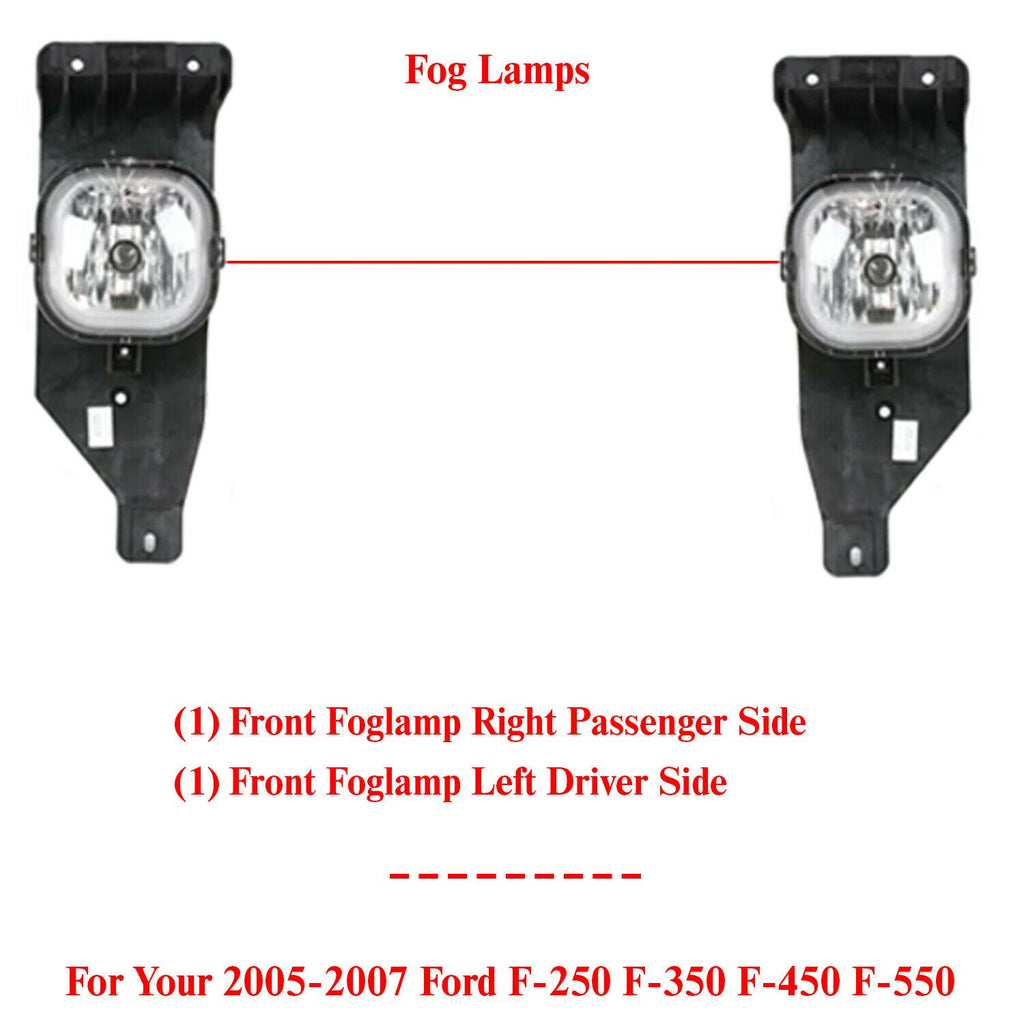 Front Fog Lamp Right and Left Side For 2005-2007 Ford F-250 F-350 F-450 F-550
