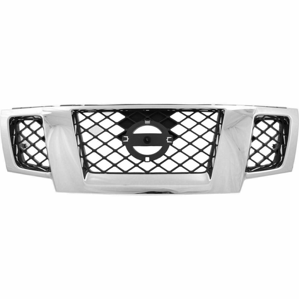 Front Bumper Chrome+Grille+Cover+Valance+Rein+Fog+Brkt For 09-17 Nissan Frontier