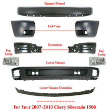 Load image into Gallery viewer, Front Bumper Primed + Cover + Valance Kit + Fogs For 07-13 Chevy Silverado 1500