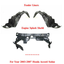 Load image into Gallery viewer, Front Fender Liner LH+RH and Undercover Splash Guard For 2003-2007 Honda Accord