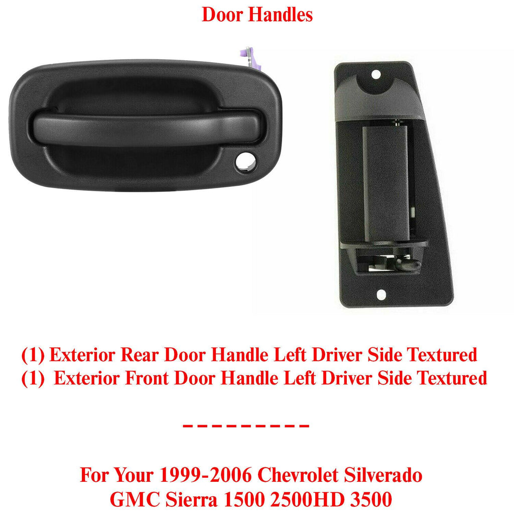 Set OF 2 Driver Side Door Handles For 99-06 Silverado / Sierra Extended cab