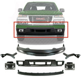 Front Bumper Primed Kit + Fog Lights + Valance For 2004-2012 Colorado / Canyon