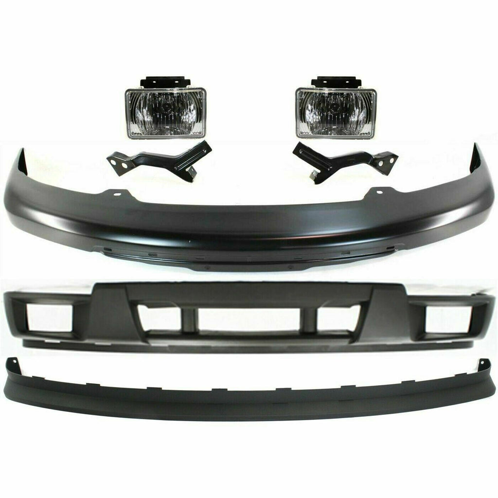 Front Bumper Primed Kit + Fog Lights + Valance For 2004-2012 Colorado / Canyon