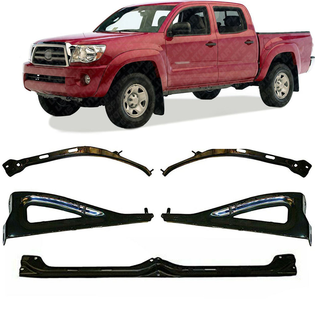 Front Bumper Outer + Centre + Stay Brackets For 2005-2011 Toyota Tacoma