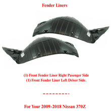 Load image into Gallery viewer, Front Fender Liner Front Section Driver&amp;Pasenger Side For 2009-2018 Nissan 370Z