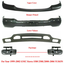 Load image into Gallery viewer, Front Bumper Primed +Upper+Lower+Fog For 99-02 GMC Sierra 1500 2500/00-06 Yukon