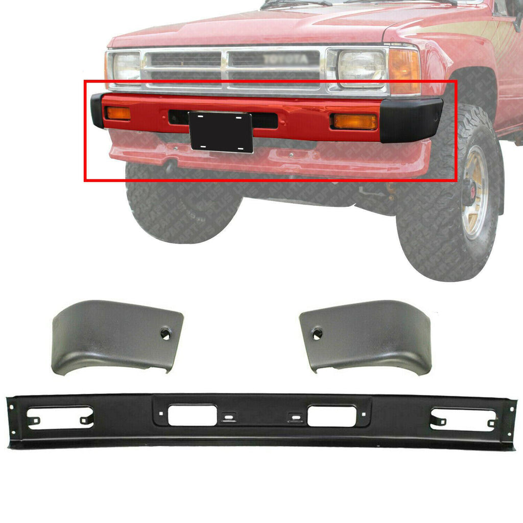 Front Bumper Primed + End Caps For 1984-1987 Toyota 4Runner / Pickup 4WD