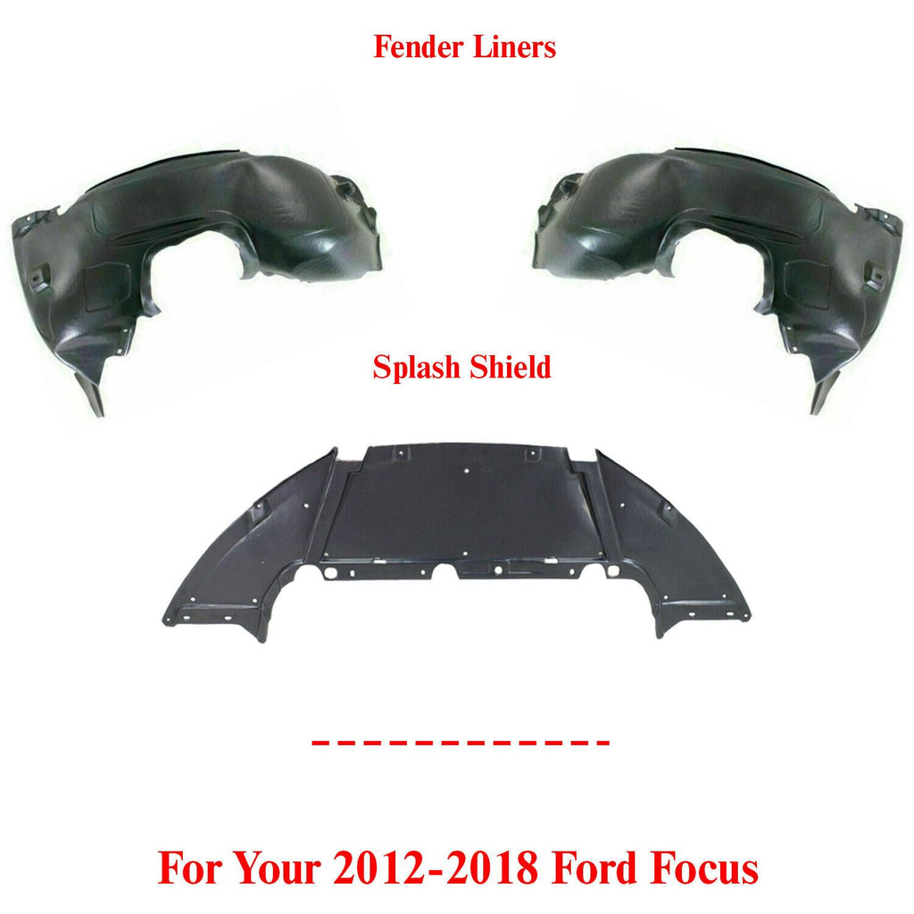 Front Fender Liner LH + RH and Undercover Splash Guard For 2012