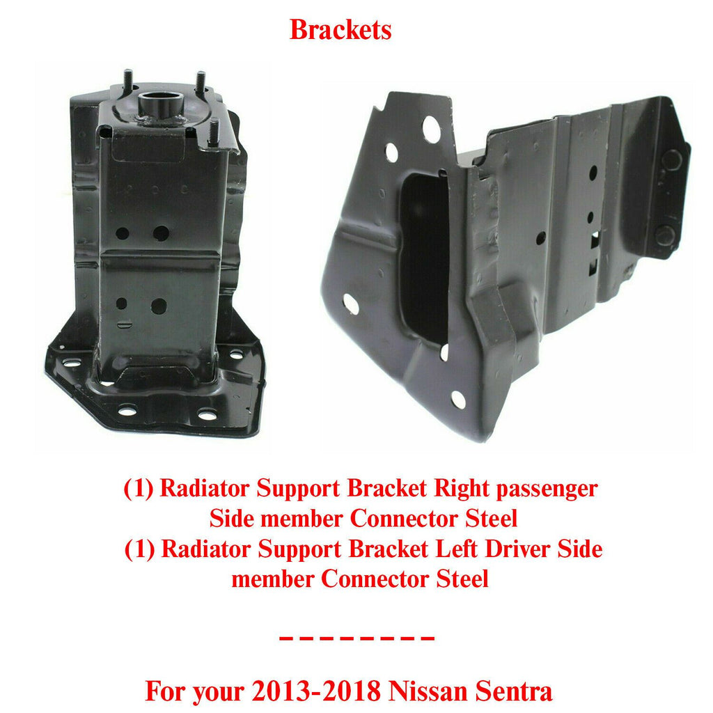 Front Radiator Support Bracket Driver & Passenger Side For 13-18 Nissan Sentra