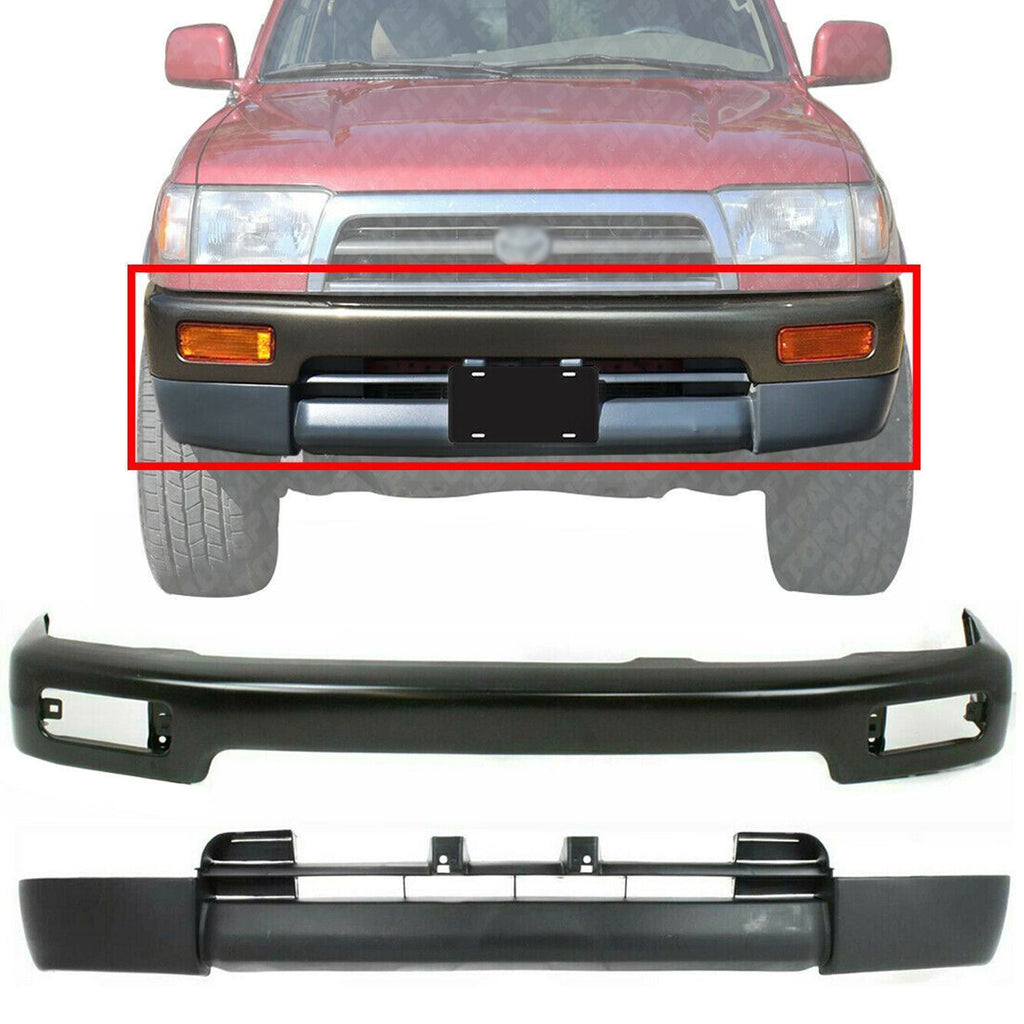 Front Bumper Primed Steel + Lower Valance For 1996-98 Toyota 4runner Base / SR5