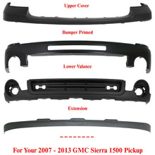 Load image into Gallery viewer, Front Bumper Primed Steel + Upper &amp; Lower covers For 2007-2013 GMC Sierra 1500