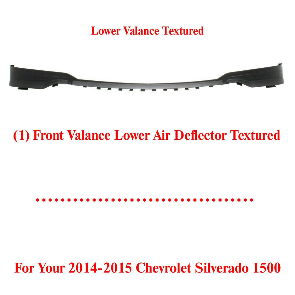Front Lower Valance Air Deflector Textured For 2014-15 Chevrolet Silverado 1500